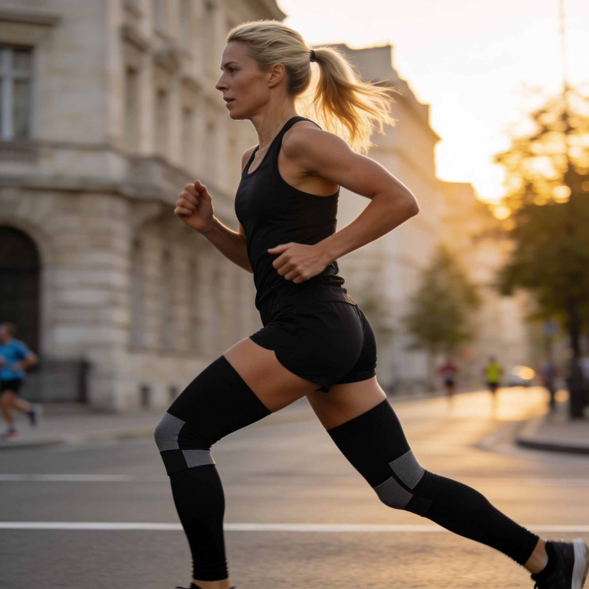 Élodie Vasseur, marathonienne, en manchons de compression Flexnea