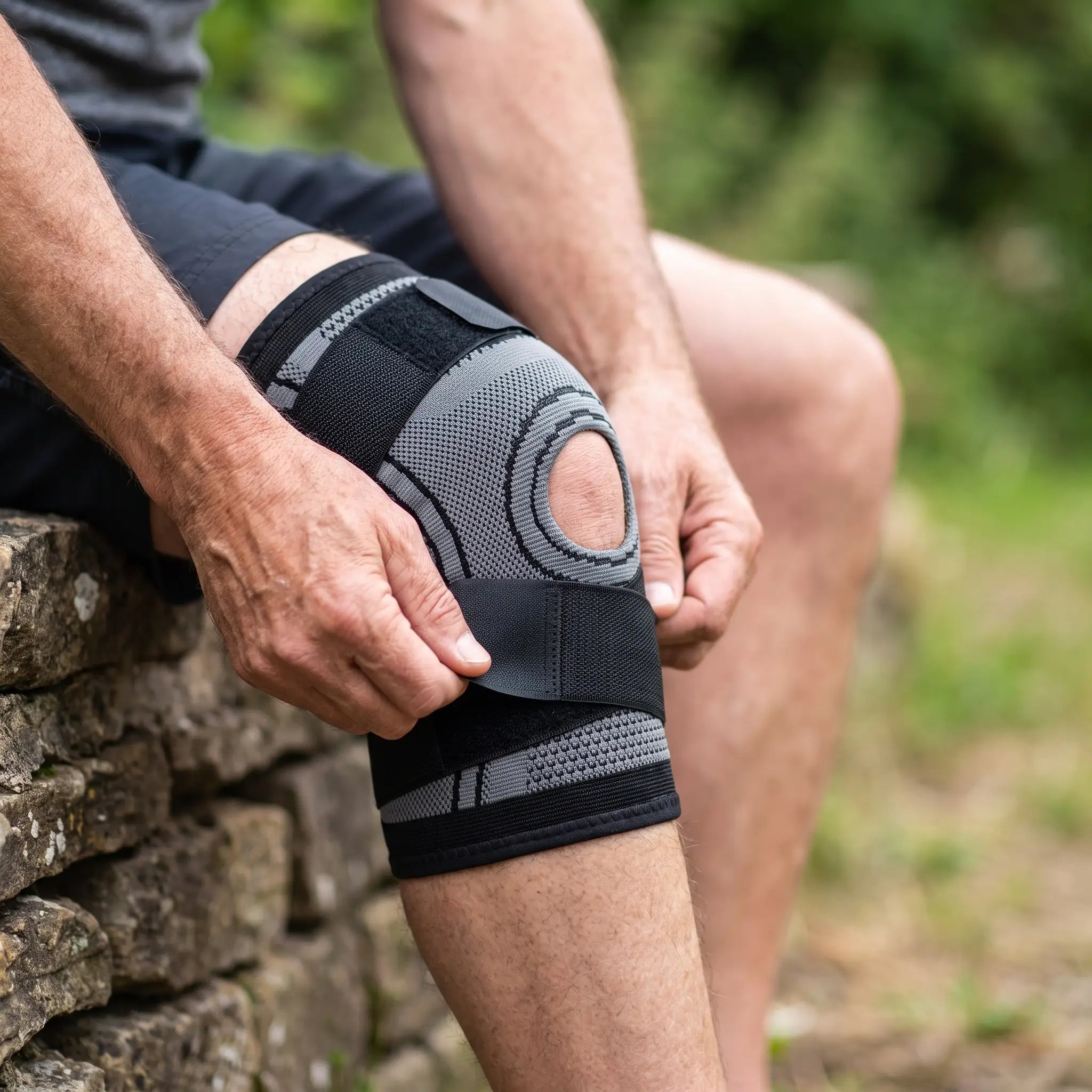 Réglage de la sangle inférieure de la genouillère de compression Flexnea